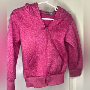 Coney Island Girls Pink Basic Zip Up Fleece Hoodie With Pockets‎  size 4T